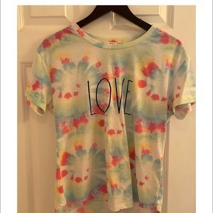 NWOT Rae Dunn Love Tie Dye Tee T-shirt - Medium